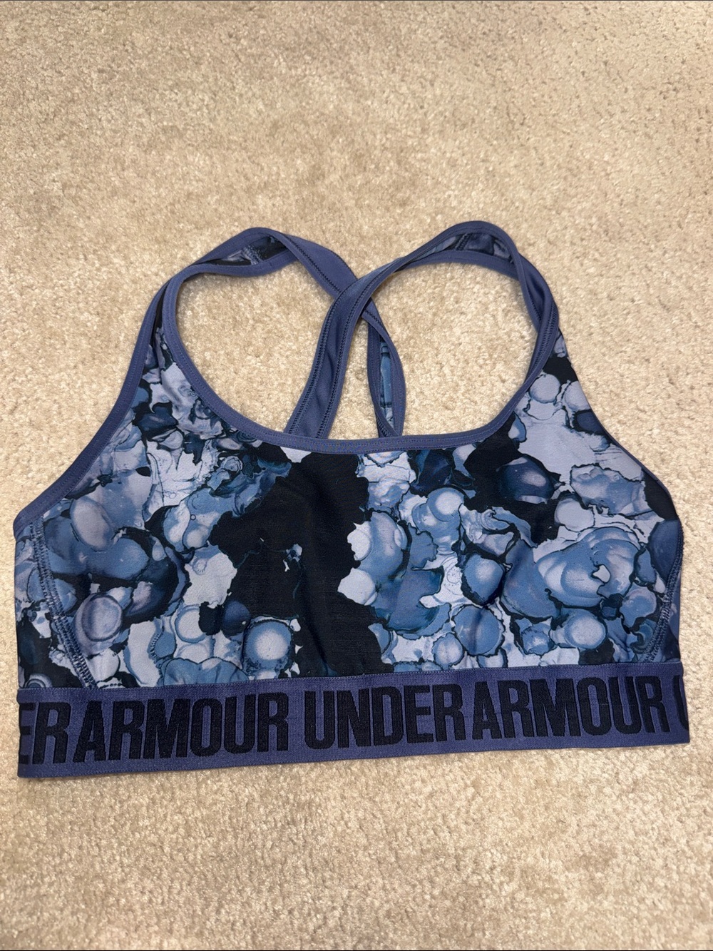 Under Armour Blue Marble Racerback Sports Bra